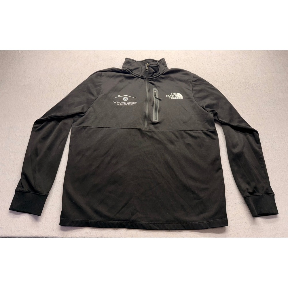 The North Face Mens Black Quarter Zip Fleece Pullover Jacket Large Corporate